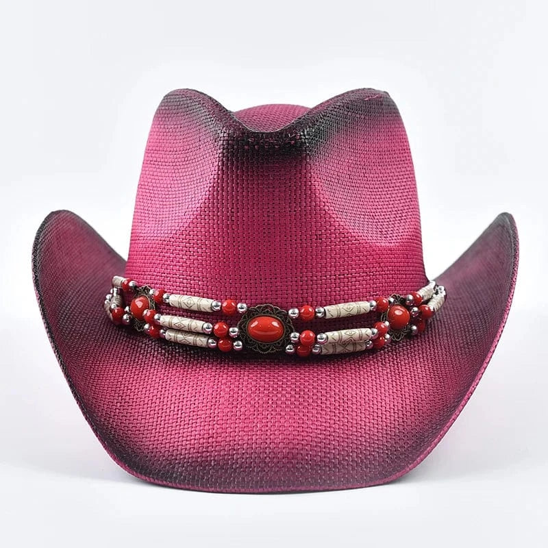 Cowgirlhatt Pärldetaljer Klarrosa / One Size