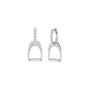 Delicate 100% 925 Sterling Silver fashion Horse Jewelry Simple Equestrian Horse Lover Hoop Earring Paved Mini CZ Dangle Earring