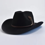 Elegant Cowboyhatt i Mjuk Filt Svart / 57-59cm