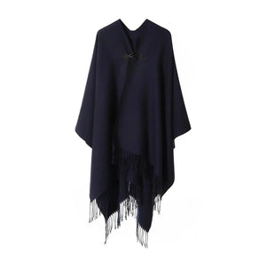 Elegant poncho jacka dam Marinblå / One Size