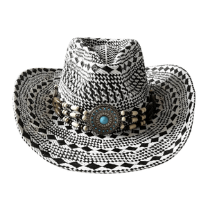 Etnisk Halmcowboyhatt Modell 5 / 56-58cm
