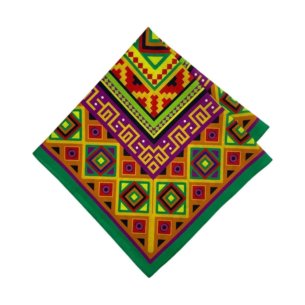 Färgglad Bandana med Geometriskt Mönster Orange och grön
