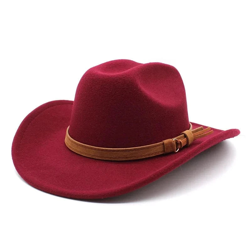 Filt cowboyhatt Vinröd / 56-58cm