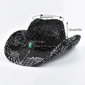 Flätad boho cowboyhatt