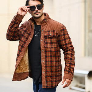 Fodrad flanell jacka herr