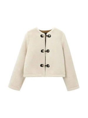 Fuskpäls jacka dam beige