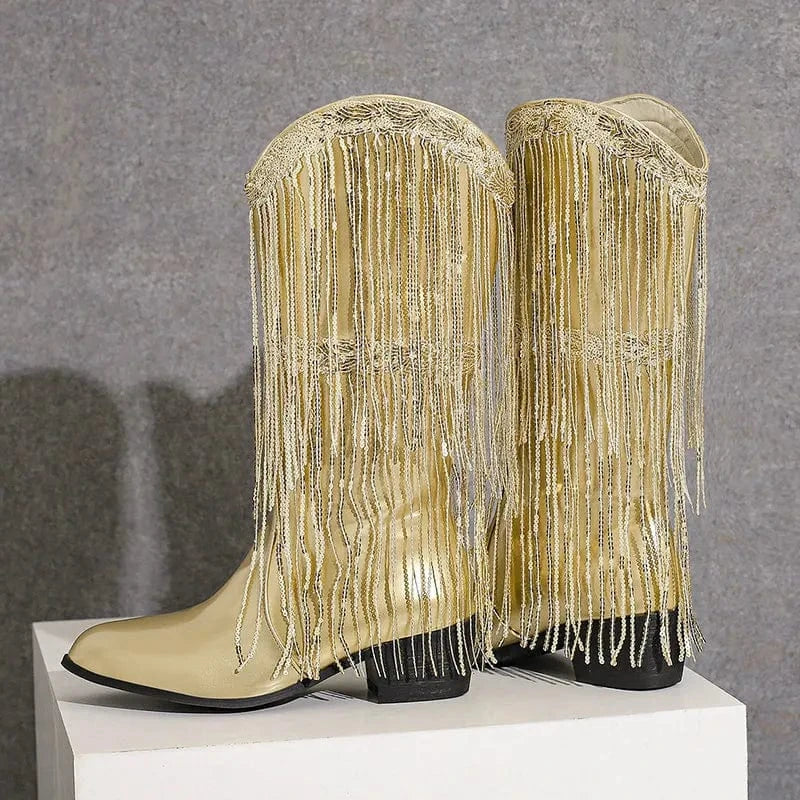 Glamorösa Cowgirl Boots med Fransar