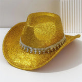 Glittrig cowboyhatt Guld / 57