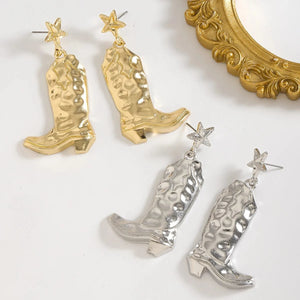 Hängande cowboyboots örhängen med stjärna