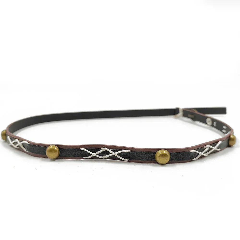 Hattband western i läder Brun och svart / 1 stycke