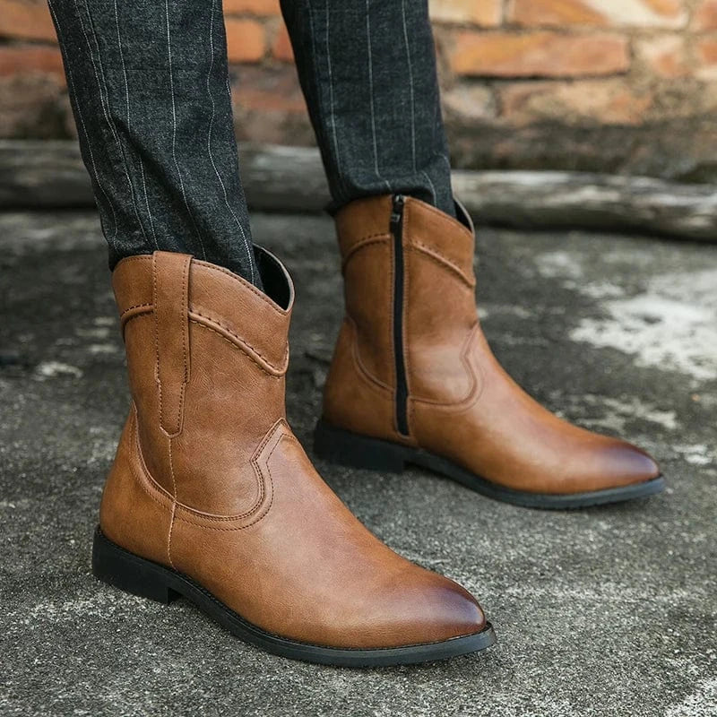 Låga cowboy boots herr
