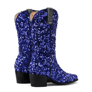 Höga Cowboyboots med Paljetter för Dam