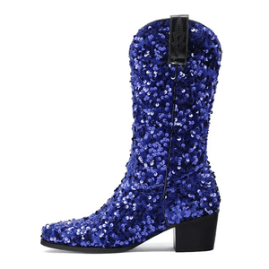 Höga Cowboyboots med Paljetter för Dam