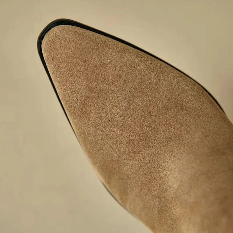 Höga Frans Cowboyboots i Mocka