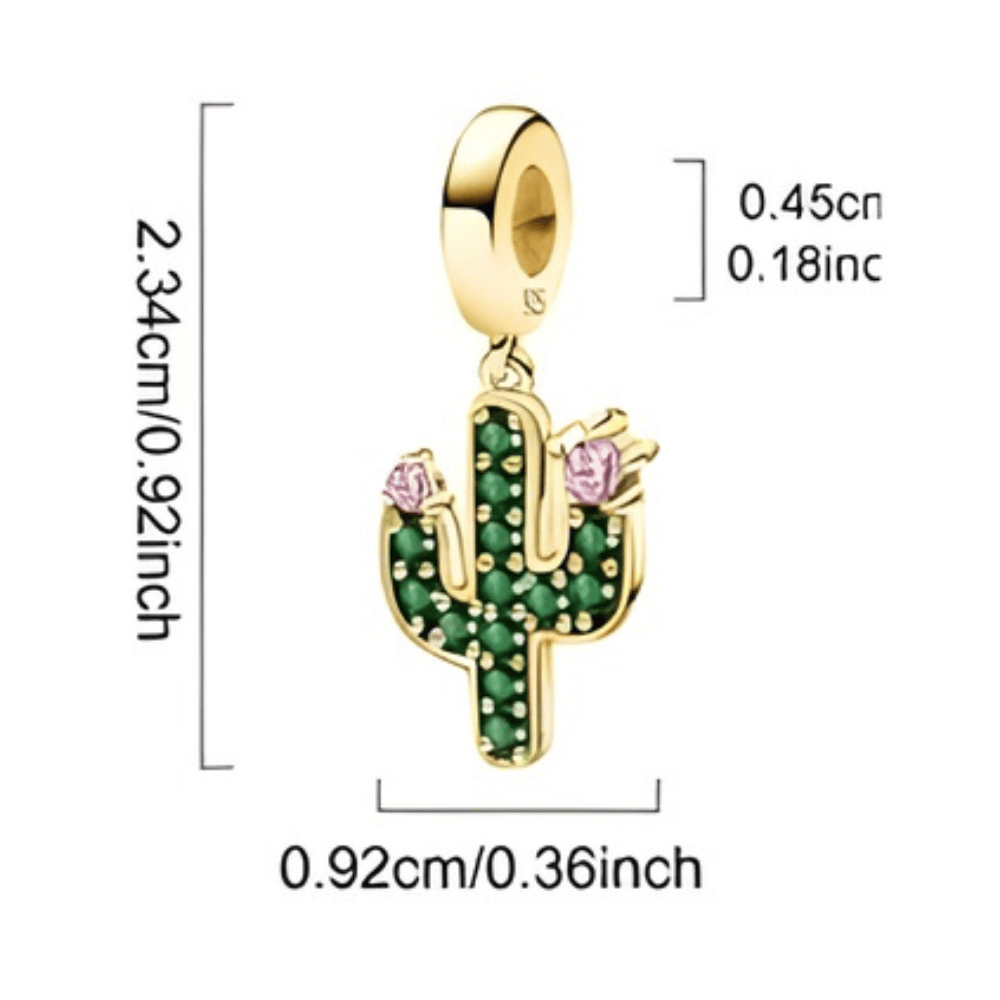 Kaktusberlock i Äkta Silver Grön och rosa