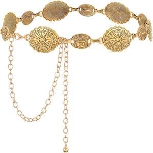 Kedjebälte i cowgirlstil metallconchos Modell 3 / 70cm