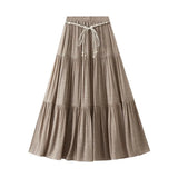 Kjol i linne Khaki / One Size
