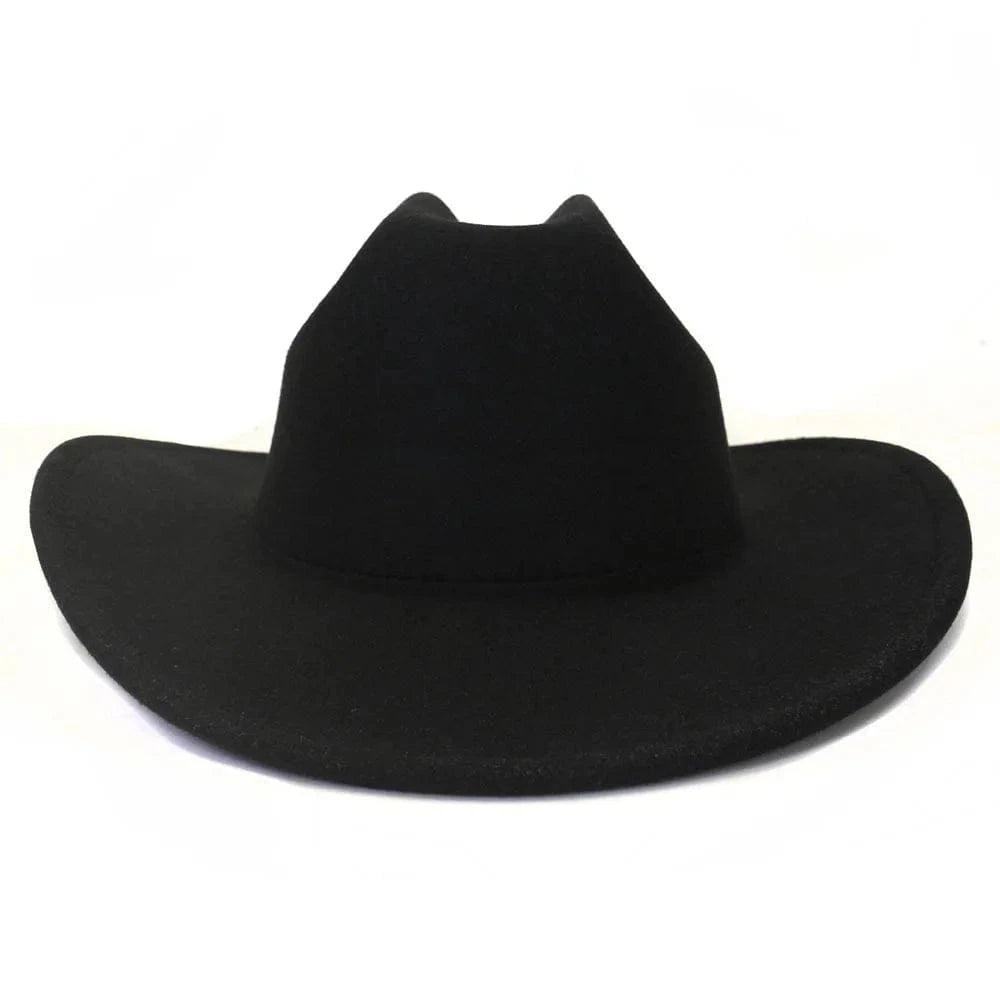 Klassisk cowboyhatt filt Svart / 56-58cm
