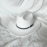Klassisk Cowboyhatt Läderband Vit / 57-59cm