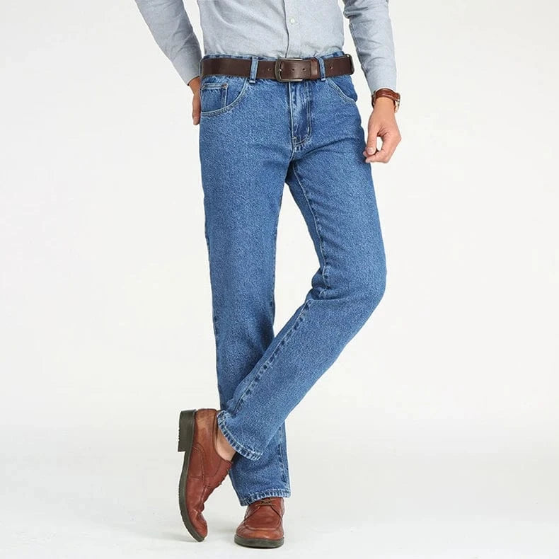 Klassiska raka jeans för män Blå / 28
