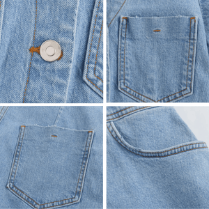 Kort denimklänning med knappar