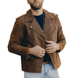 Läder jacka herr Brun / S