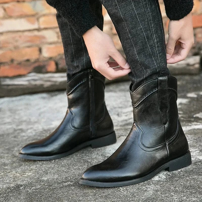 Låga cowboy boots herr
