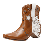 Låga Cowboyboots med Fransar och Stjärnor Brun / 35