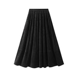 Lång kjol sammet Svart / One Size