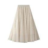 Lång tyllkjol med paljetter Aprikos / One Size