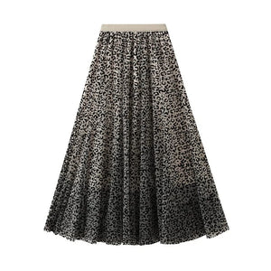 Leopard kjol dam Beige / One Size