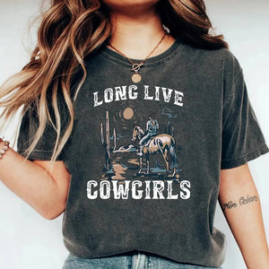 "Long Live Cowgirls" T-shirt Mörkgrå / S