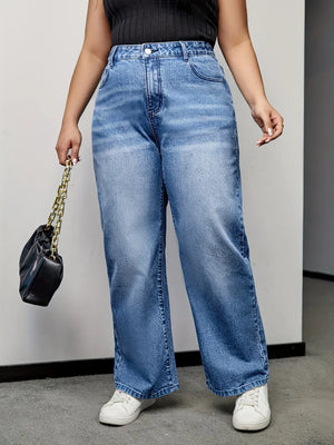 Lösa jeans i plusstorlek för damer