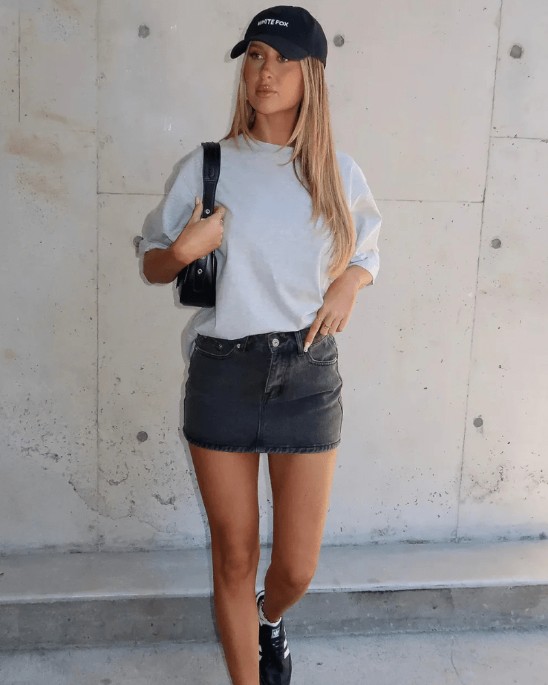 Mini jeanskjol Svart / S