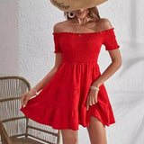 Off shoulder klänning röd Röd / S