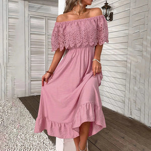 Off shoulder klänning sommar