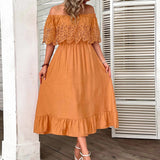 Off shoulder klänning sommar Orange / S