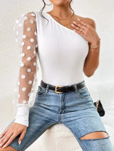 One shoulder blus Vit / XS