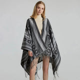 Oppen poncho dam Svart / One Size