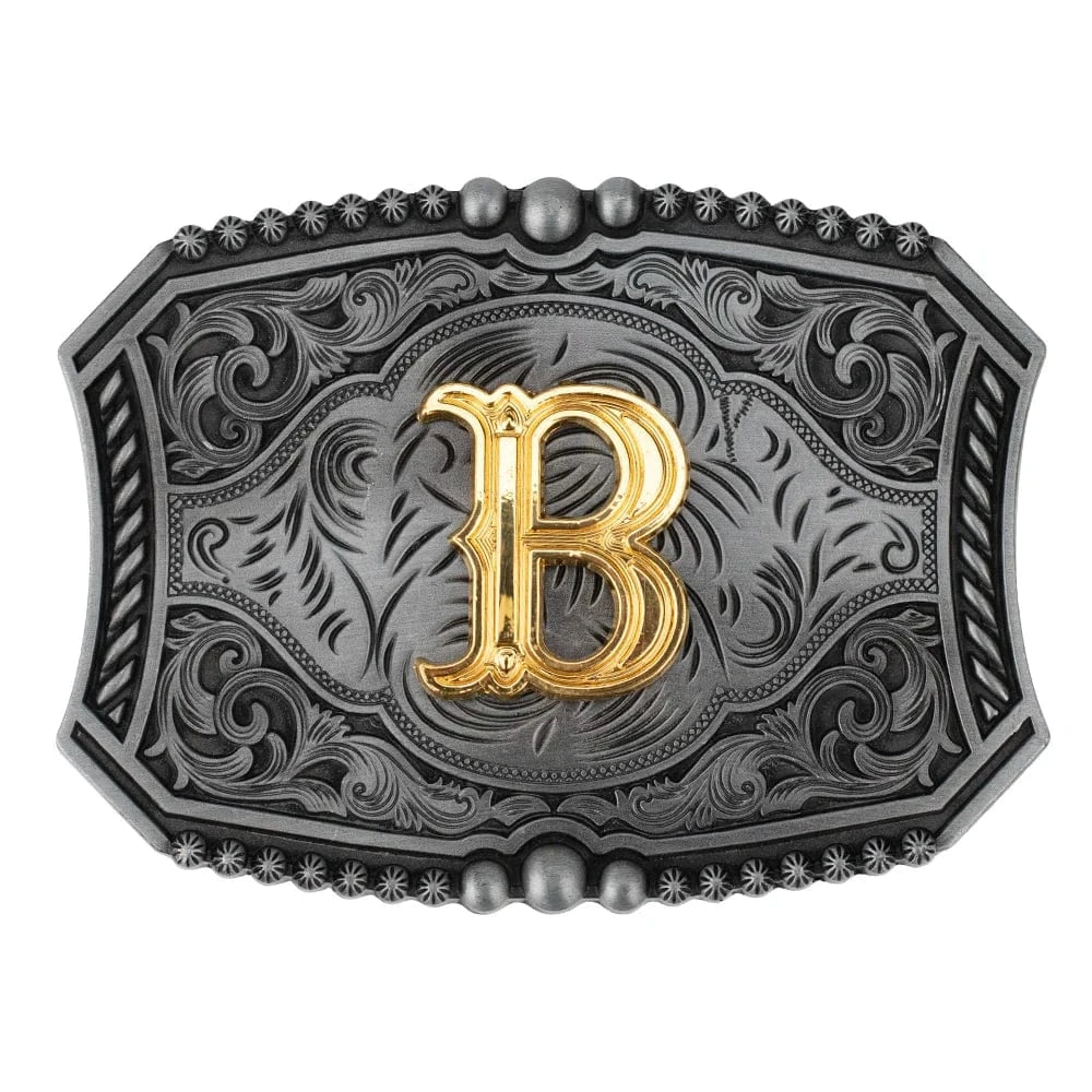 Personligt bokstav bältesspänne western stil metall Bokstav B