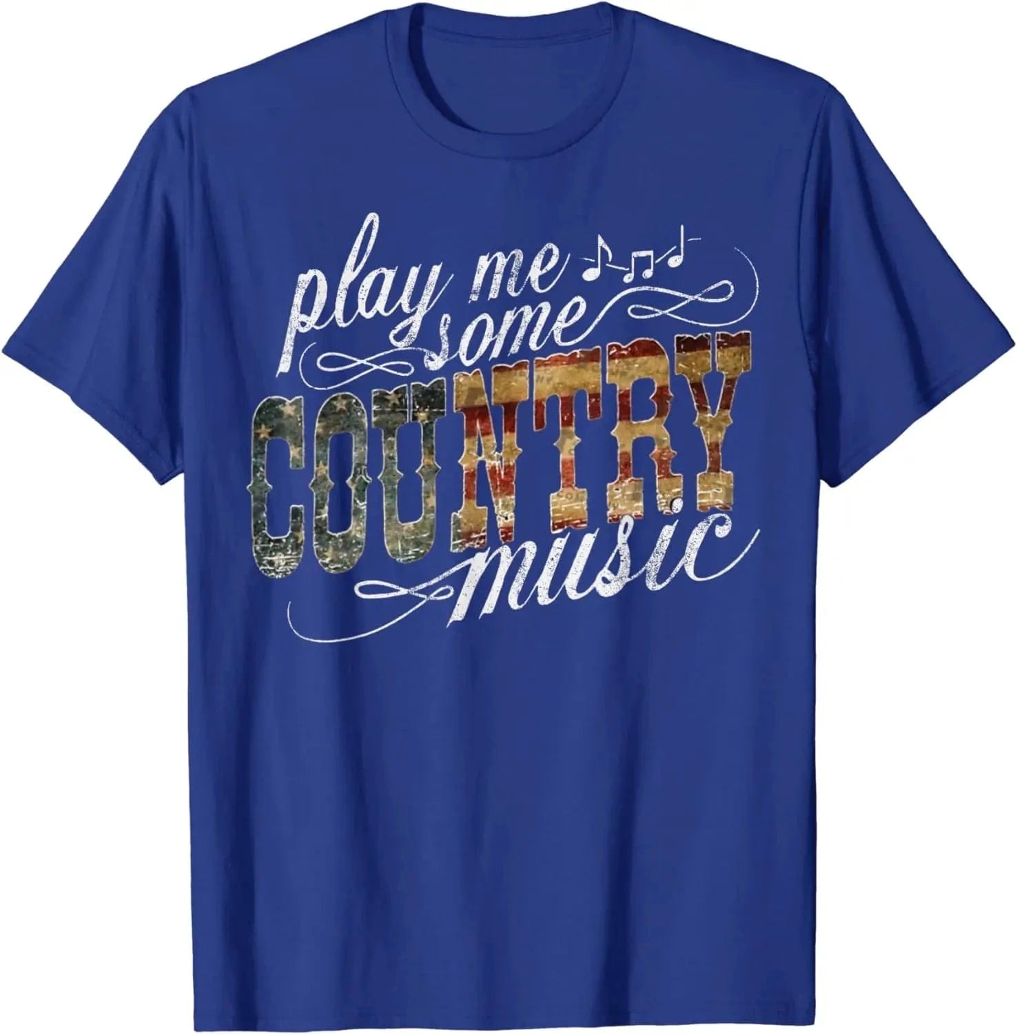 "Play Me Some Country Music" T-shirt Blå / S