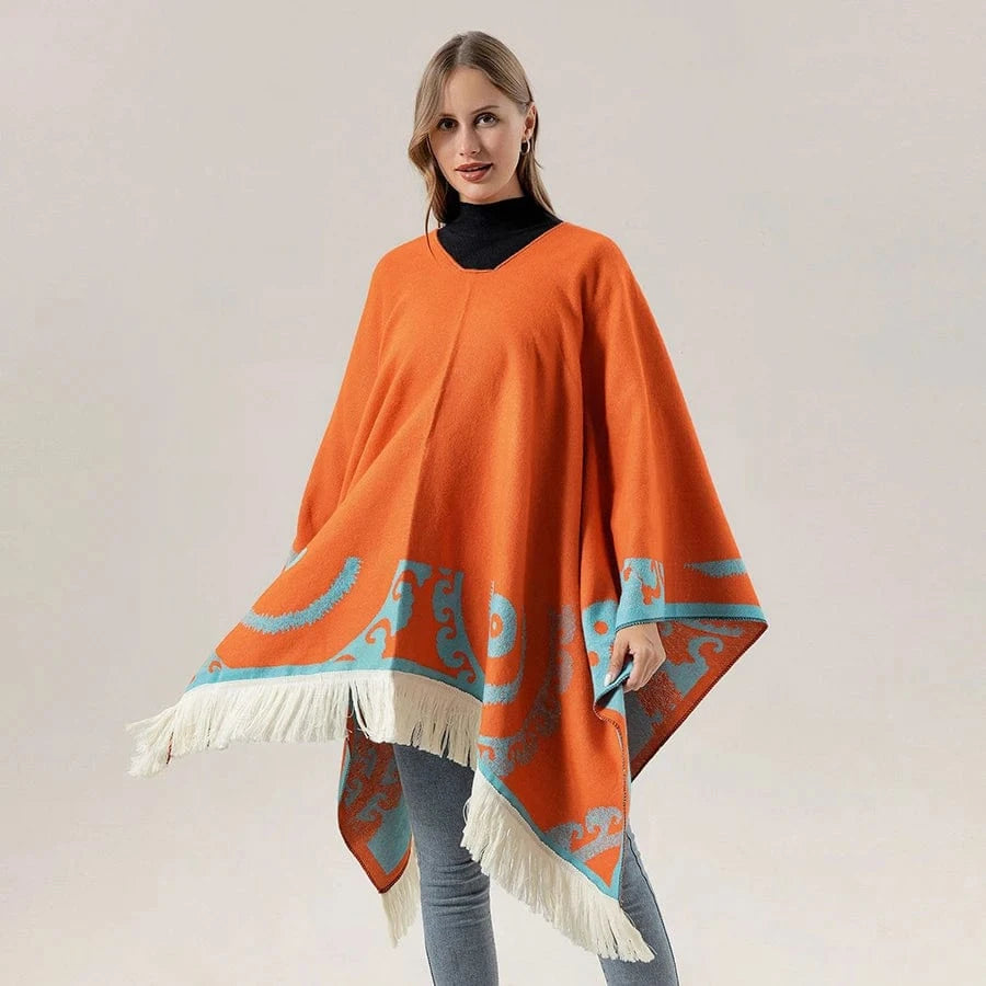 Poncho jacka dam Orange / One Size