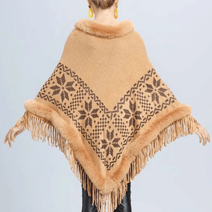 Poncho med päls