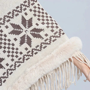 Poncho med päls