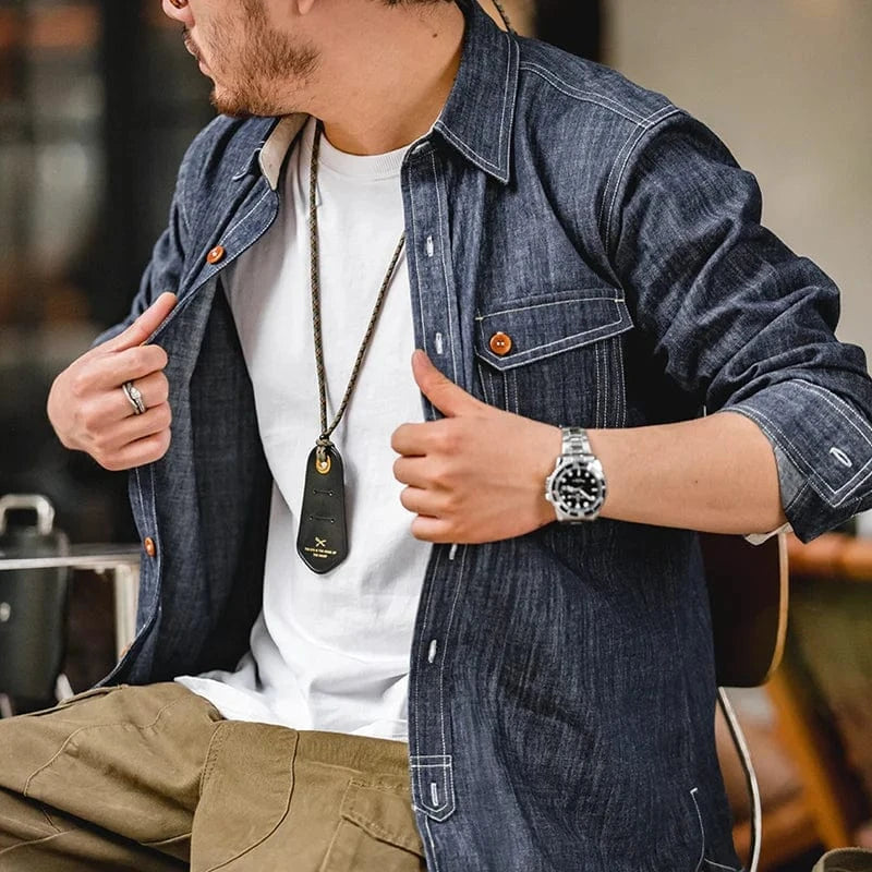 Retro denimskjorta för män
