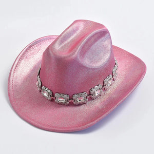 Rhinestone Fedora Cowboyhatt Barbierosa / One Size