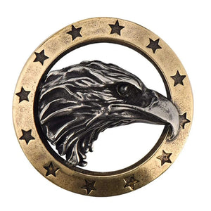Runt Concho i Mässing med Örnhuvud Guld / 31mm