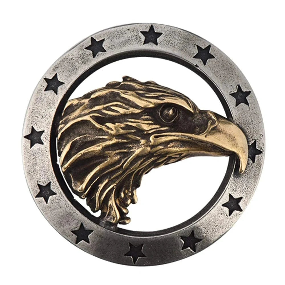 Runt Concho i Mässing med Örnhuvud Silver / 31mm