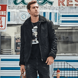 Shearling jacka man Svart / XS