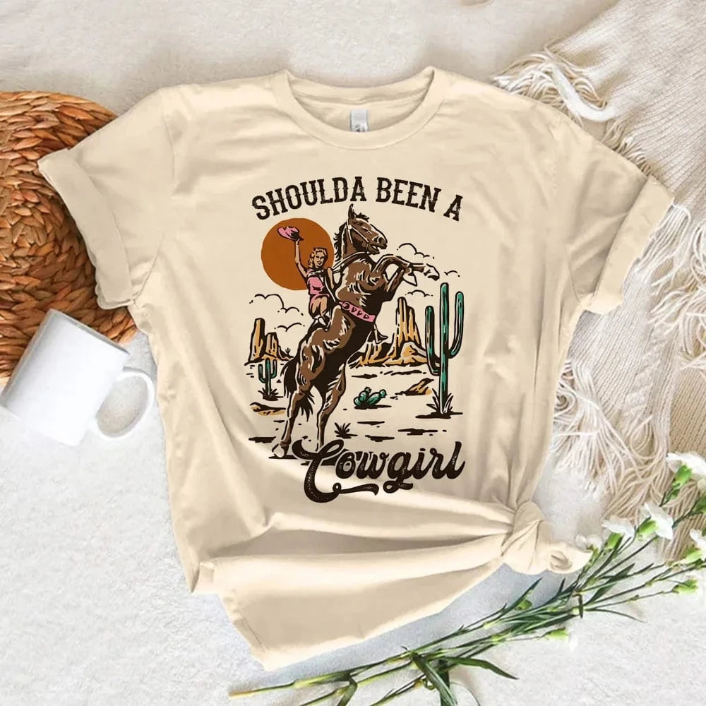 "Should've been a cowgirl" T-shirt Vintage Rodeo / XS